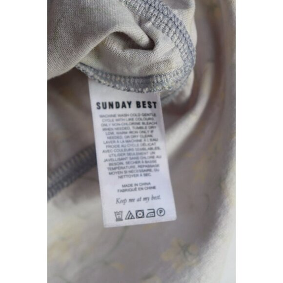 Sunday Best Aritzia Women's Large Lavender Kaia Top Puff-Sleeve Tie-Front $48 - Picture 7 of 9